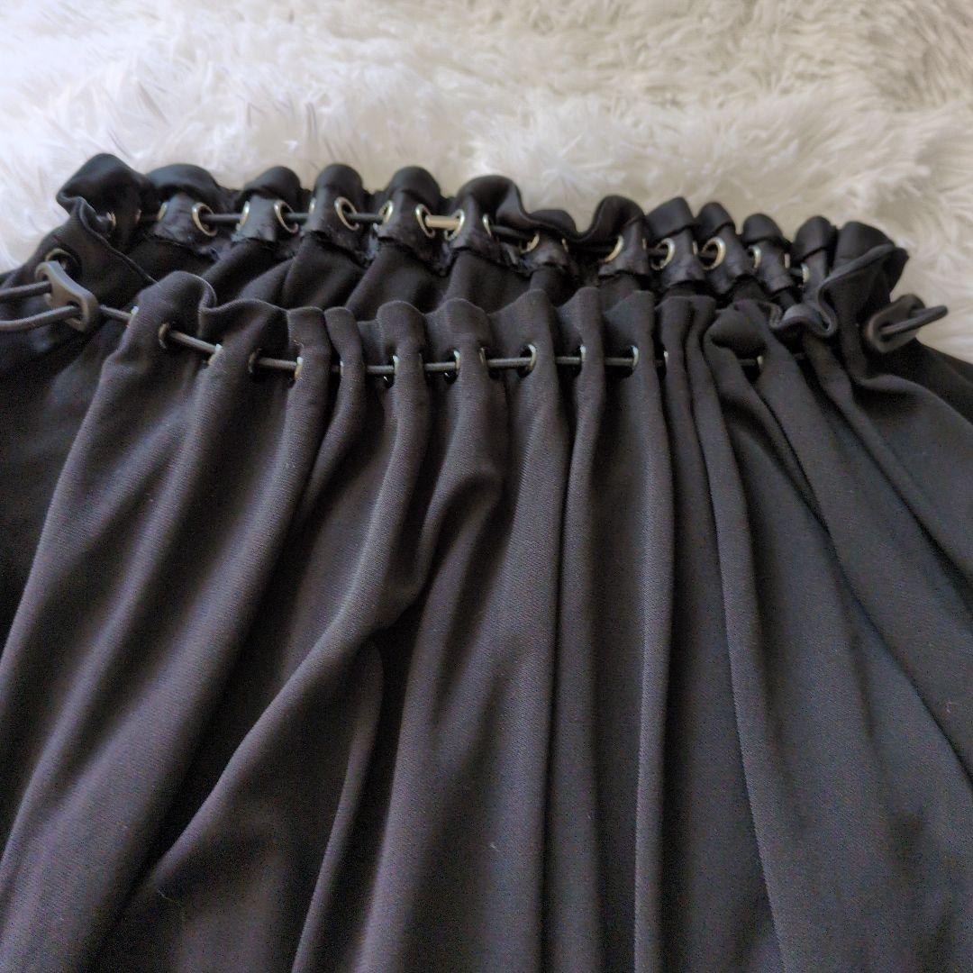 トーガプルラ ベロアスリーブ ドローコード シャーリング ロングワンピース　36