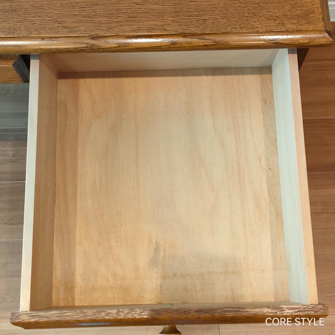 アンティークデスク 片袖机 オーク　ろくろ脚　A33