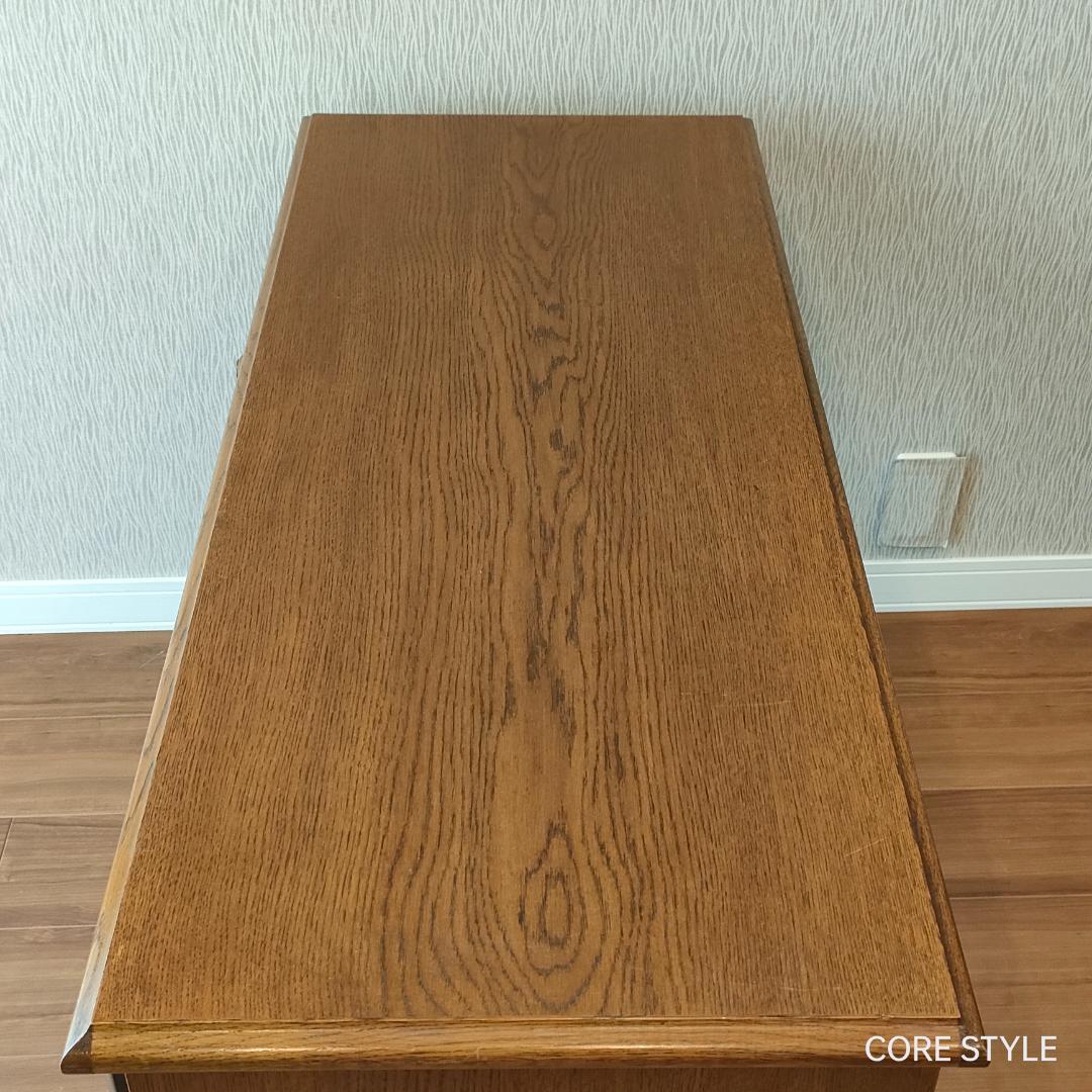 アンティークデスク 片袖机 オーク　ろくろ脚　A33