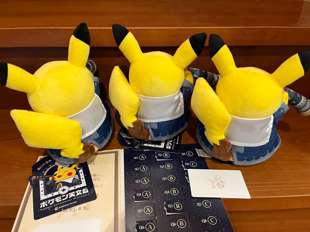 ポケモン天文台限定 ほしぞらピカチュウ3個 ノート•認定書付き1冊