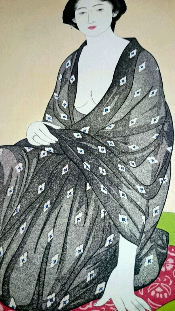 新版 橋口五葉集 髪すき 丹青社版 美人画 木版画 大判 Amazon.co.