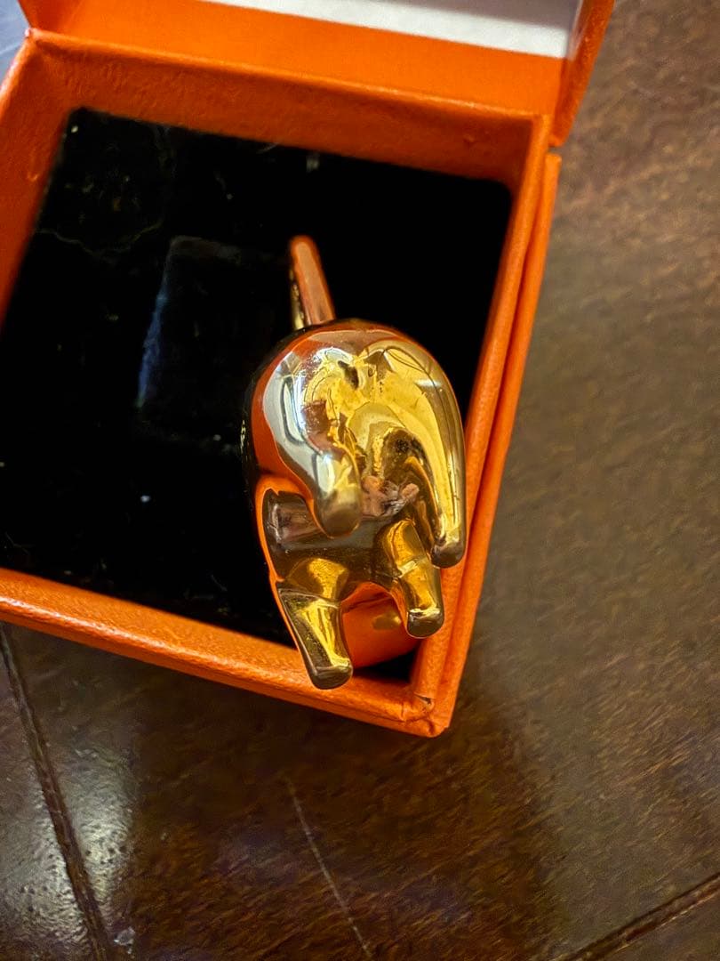 HERMES エルメス ヒポポタマス カバ カデナ チャーム カバ ゴールド 金