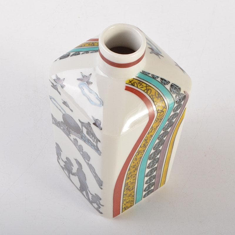 石川県指定無形文化財　九谷焼　武腰潤作　色絵金彩　四季　秋　徳利　N　6839