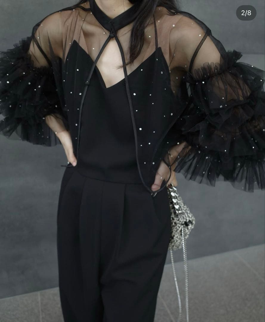 スーツ・フォーマル・ドレス 2WAY BIJOU RUFFLE TOP SET ROMPERS