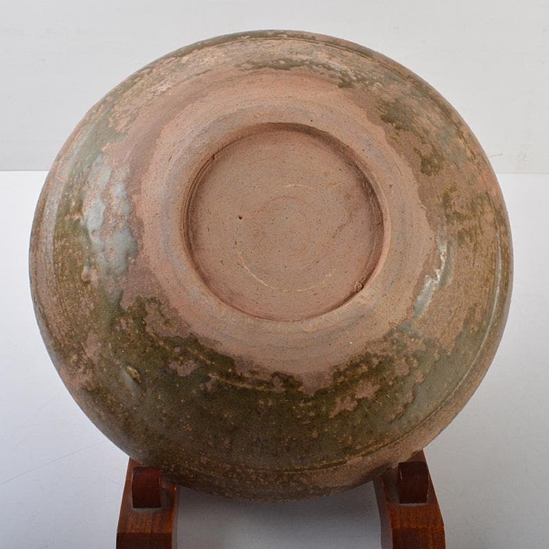 中国 耀州窯青磁 刻魚藻文盤 皿 C R6199F