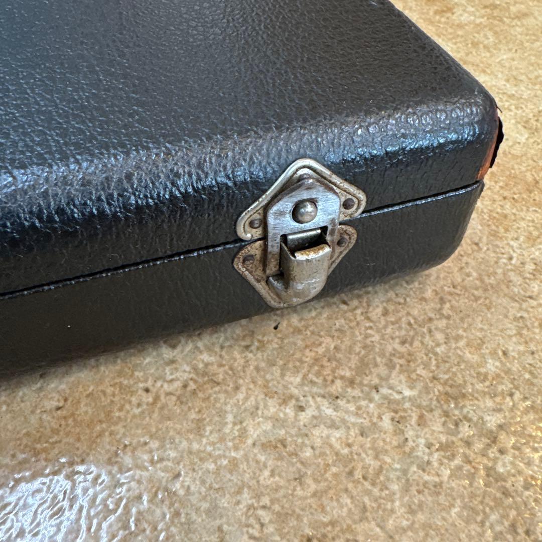 ビンテージ　バイオリン弓ケース 皮張り黒 仕切りあり12本入り