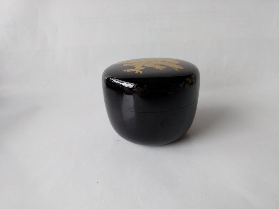 土居義峰 作 瑞松蒔絵 平棗 共箱 漆器 漆芸 抹茶 茶道具 棗