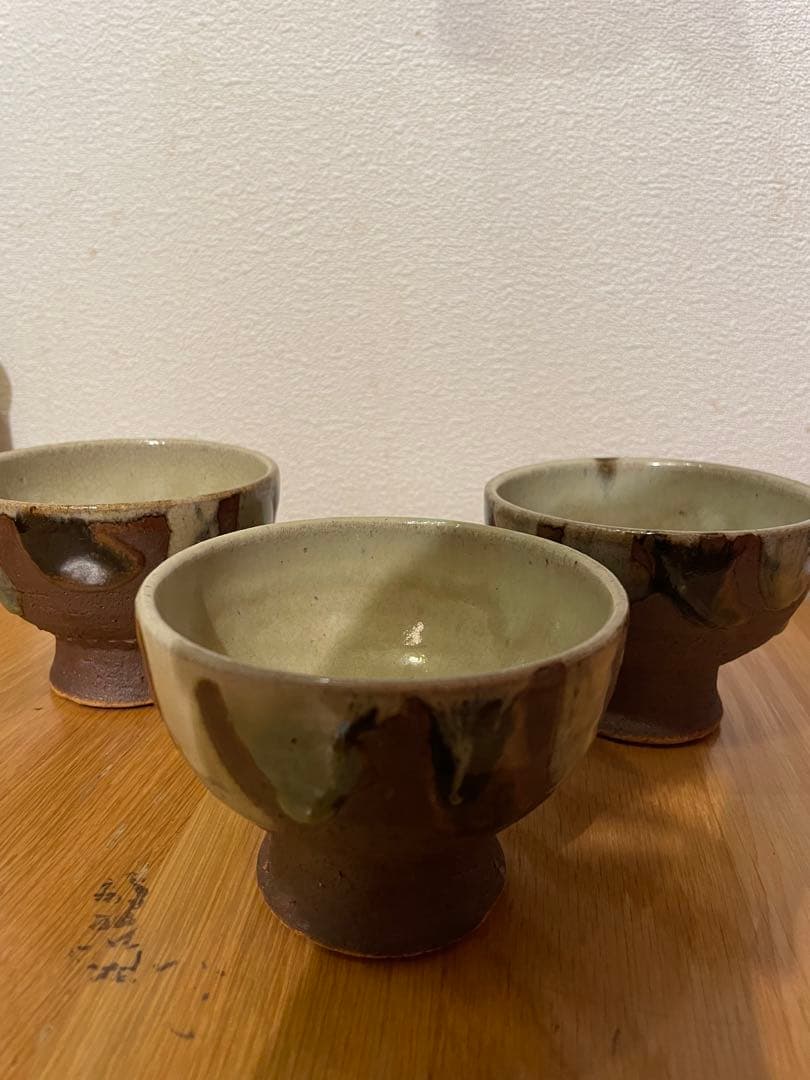 武内晴二郎 酒津堤窯 三色流掛湯呑 三客セット 2026年