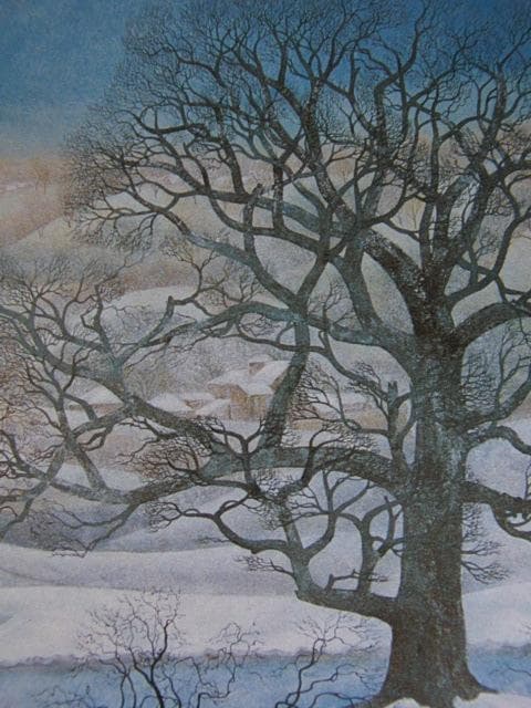 山岸俊治、【白い季節】、希少な額装用画集より、新品額装付、状態良好