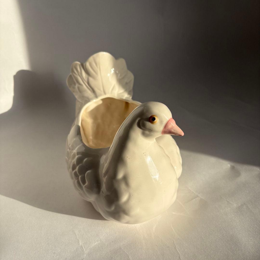 ヴィンテージ ヴィンテージ雑貨 レトロ 鳩 白鳩 フラワーベース 花瓶