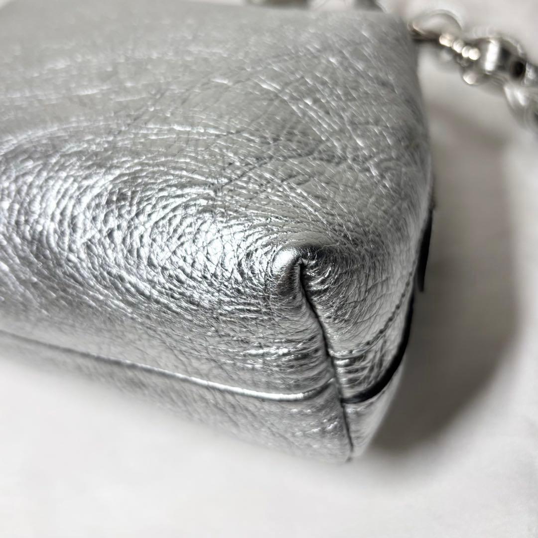 【美品】　ジャンニキアリーニ　アリファS ショルダーバッグ　2way シルバー