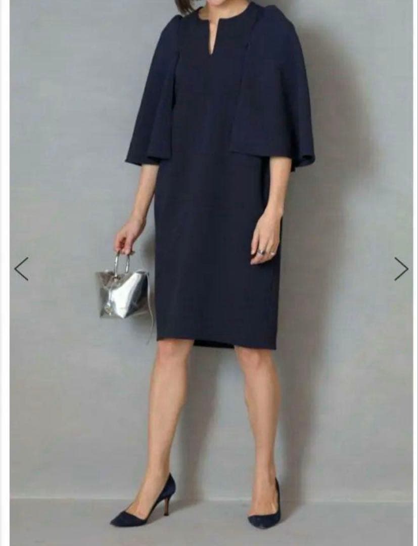 et.UNiVER フリルスリーブドレス ブラック オケージョン 参列 ドレス