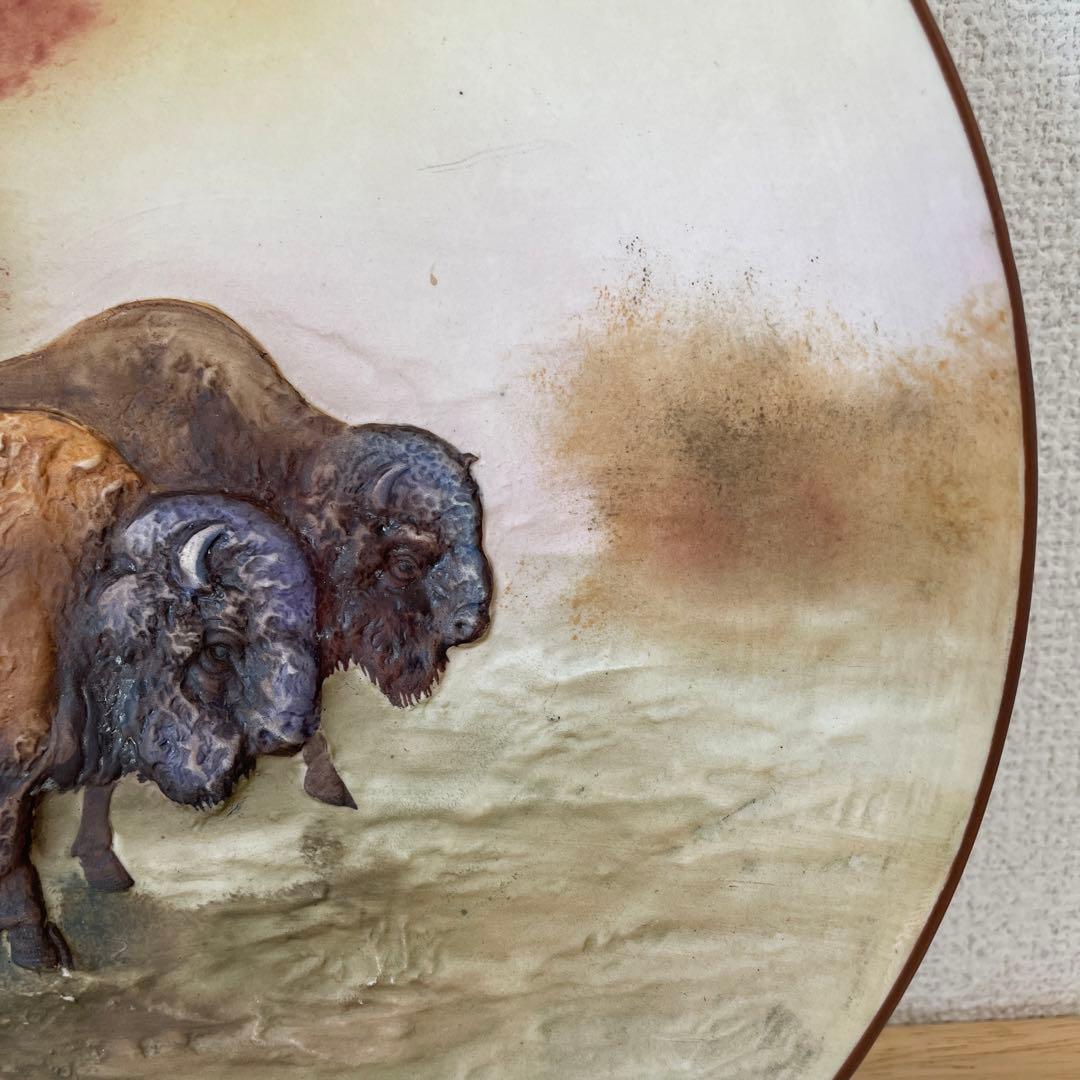 モールドプレート・バイソン・1911年・米国輸出・27cm◇オールド