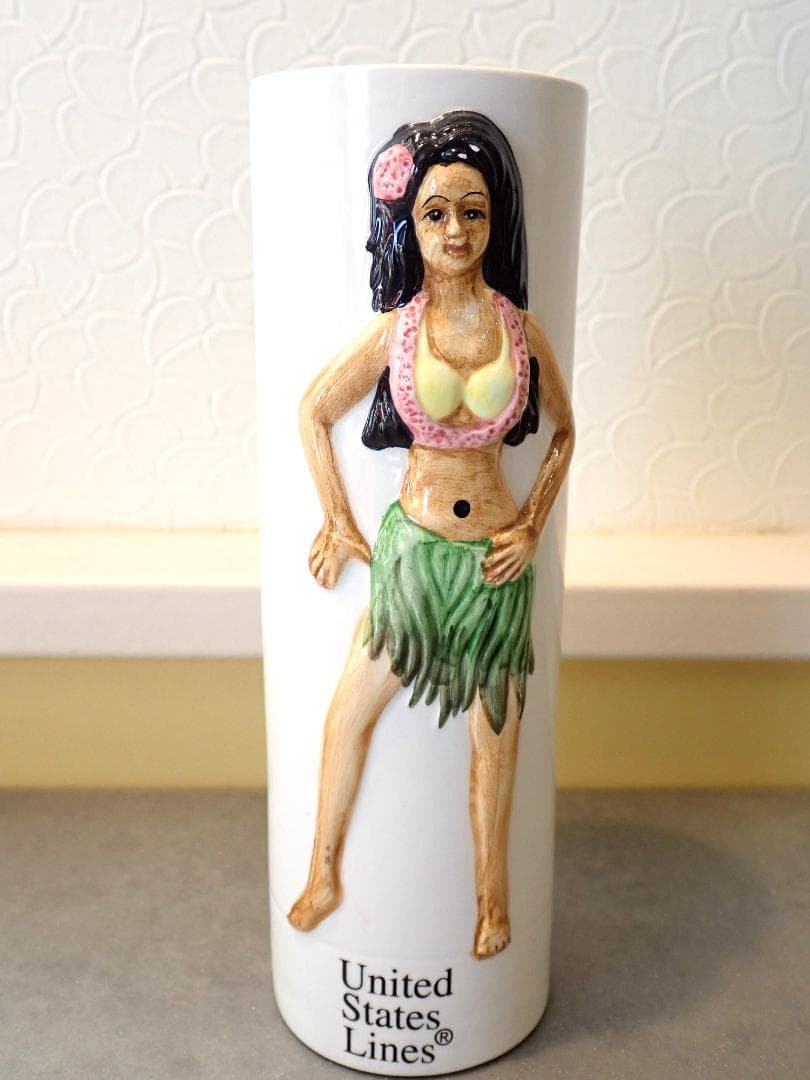 Hawaii Hula Dancer ビンテージ花瓶 陶器ハワイアンアンティーク