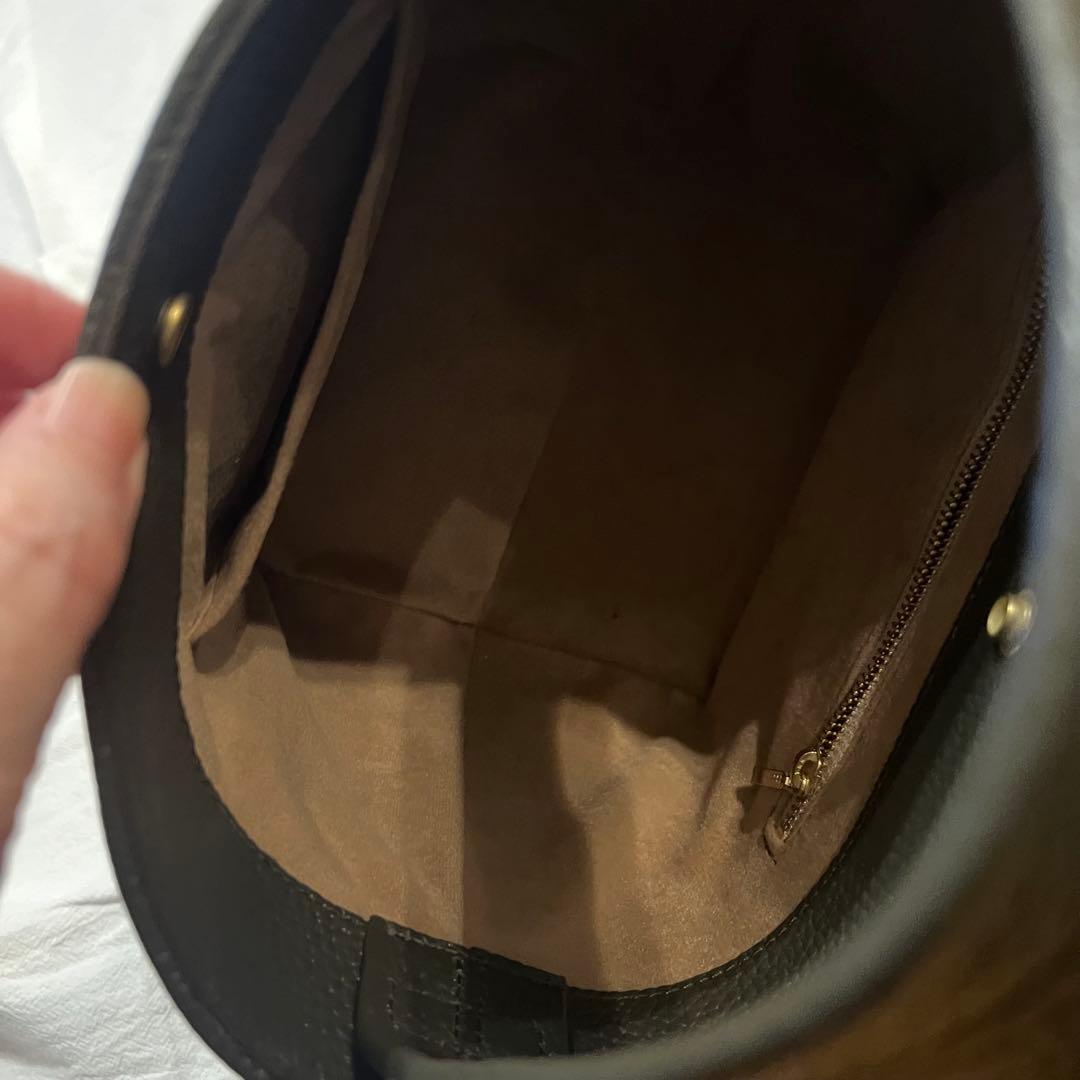 値下げ_美品_Chilli カーキ色 レザーハンドバッグ