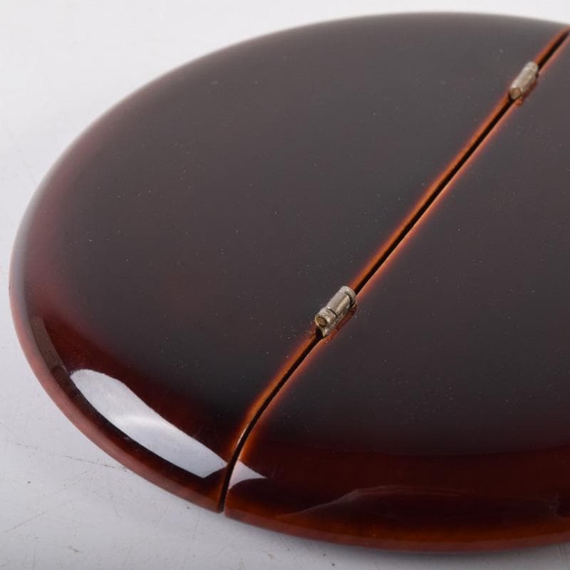 茶道具　輪島塗　久世宗春作　溜塗　老松茶入　共箱　V　7487