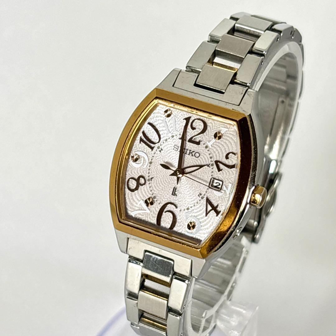 稼働 SEIKO ルキア レディース時計 コンビ デイト 電波ソーラー トノー