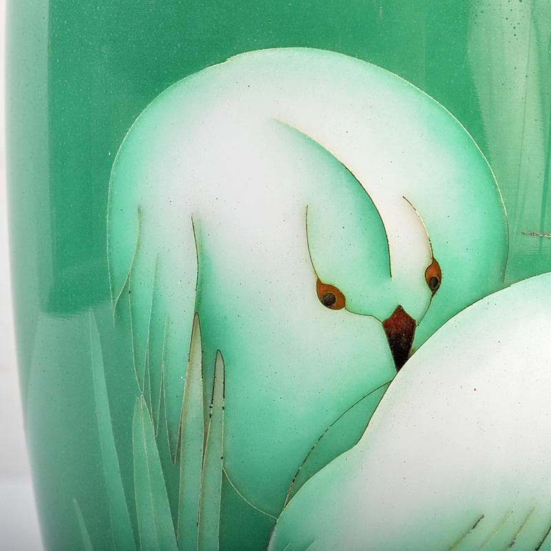 七宝焼 美術七宝焼 鳥文 花瓶 M R7097