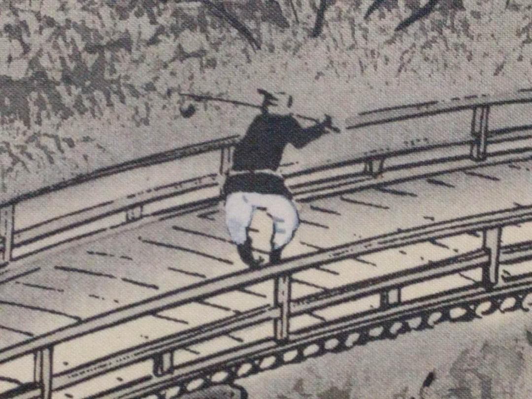 掛軸 秀峰『水墨山水図』日本画 絹本 肉筆 共箱付 良好品 掛け軸