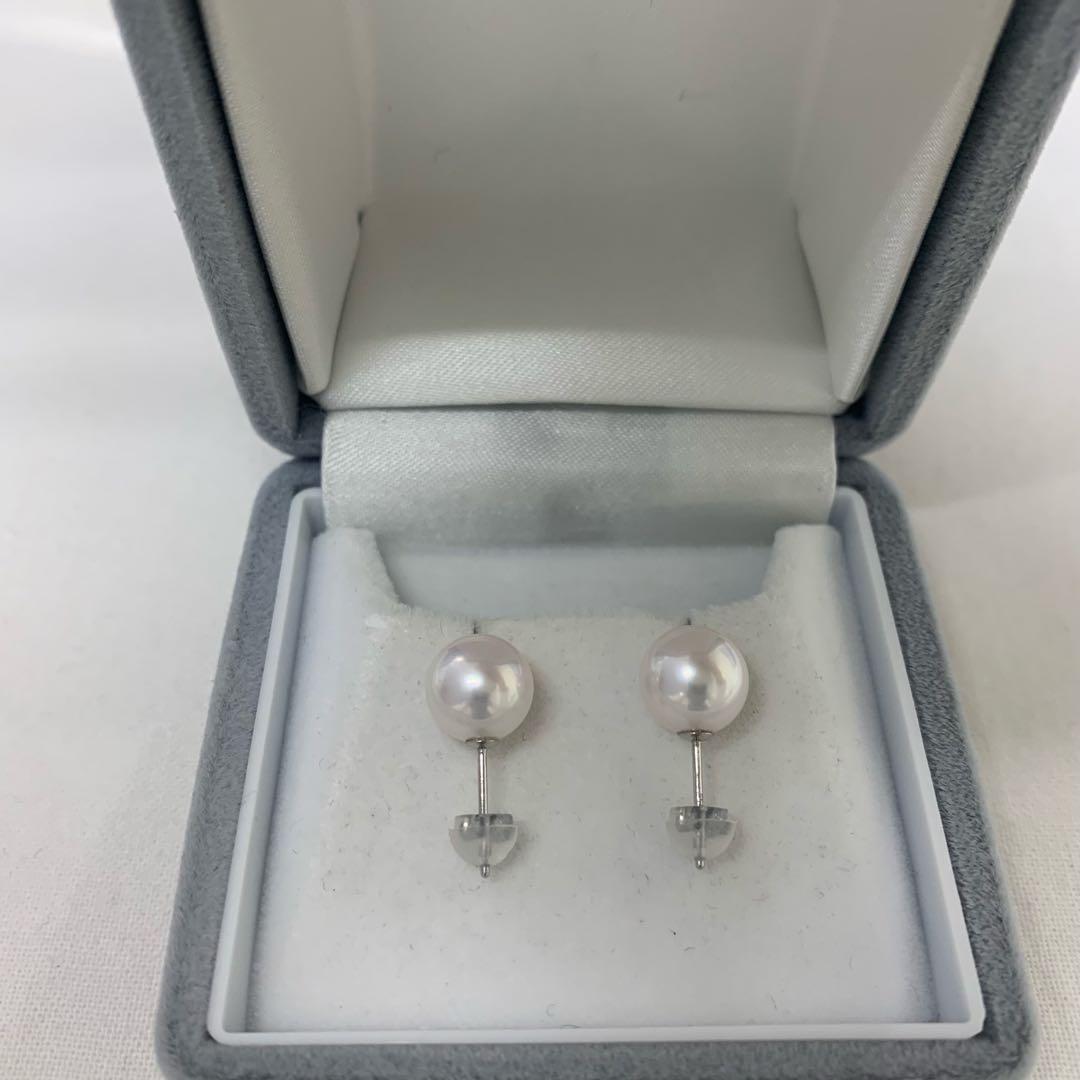 大人気　テリ最強　天女クラス　8.5-9mm プラチナピアス　冠婚葬祭　入学入園