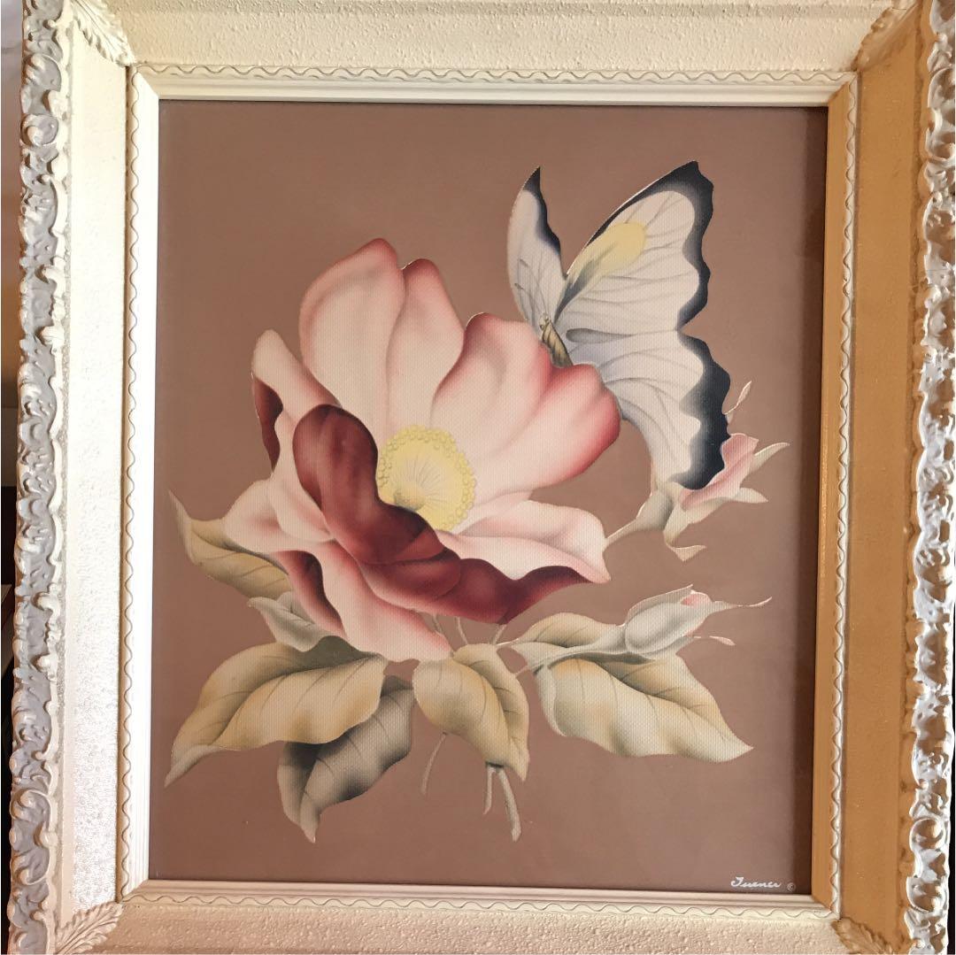 50's 希少 ターナー社アメリカアンティーク蝶＆花の壁掛け インテリアUSA