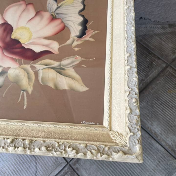 50's 希少 ターナー社アメリカアンティーク蝶＆花の壁掛け インテリアUSA