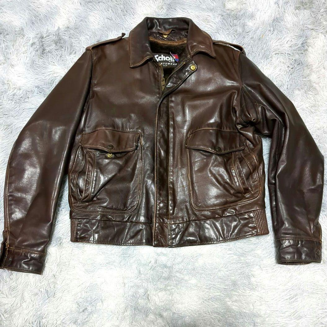 美品 Schottショット A-2 A2フライトジャケット 革ジャン 40/L SCHOTT