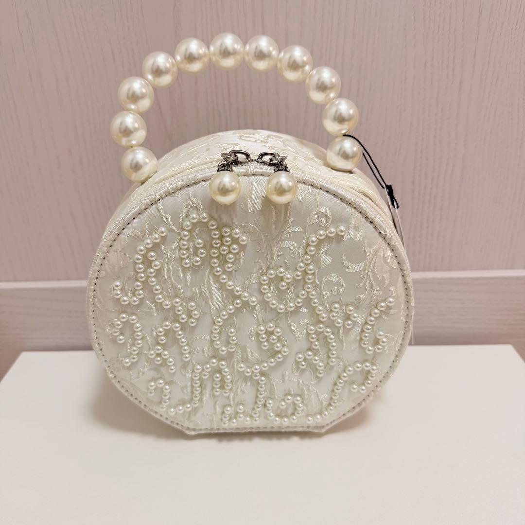 美品■振袖 着物 草履バッグセット■パールビーズ 白