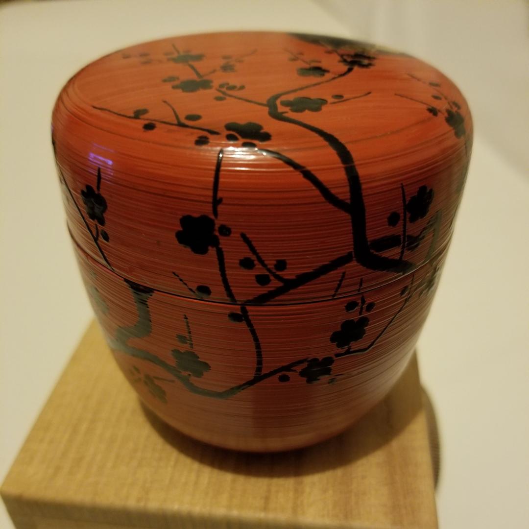 茶道具 棗 梅月棗 刷毛目朱 淡々斎好写 中村宗悦作 大棗 S115983194