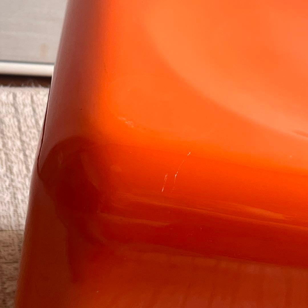 サイコロ型　ビンテージスツール　オレンジ