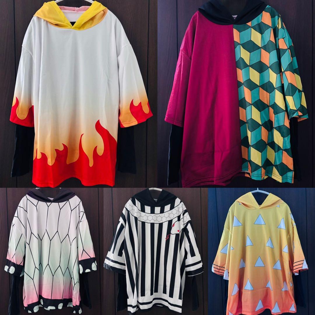 【バラ売／在庫各1 】鬼滅キャラ 羽織柄 フード付き パーカー ハロウィンなどに