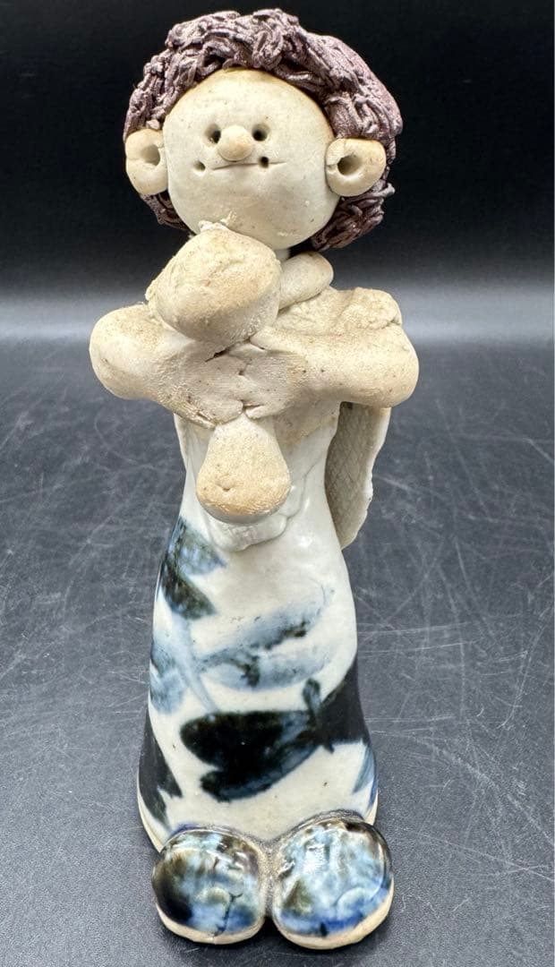 c510 砥部焼 森元青芳 青芳人形 置物 3点 - メルカリ