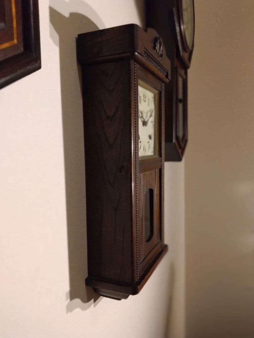 柱時計　完動品　精工舎　スリゲル　昭和レトロ　ゼンマイ　古時計　ボンボン時計