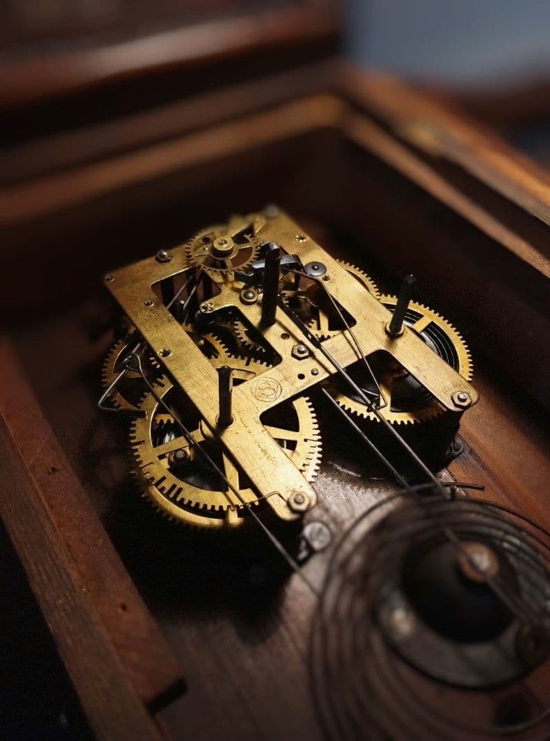 柱時計　完動品　精工舎　スリゲル　昭和レトロ　ゼンマイ　古時計　ボンボン時計