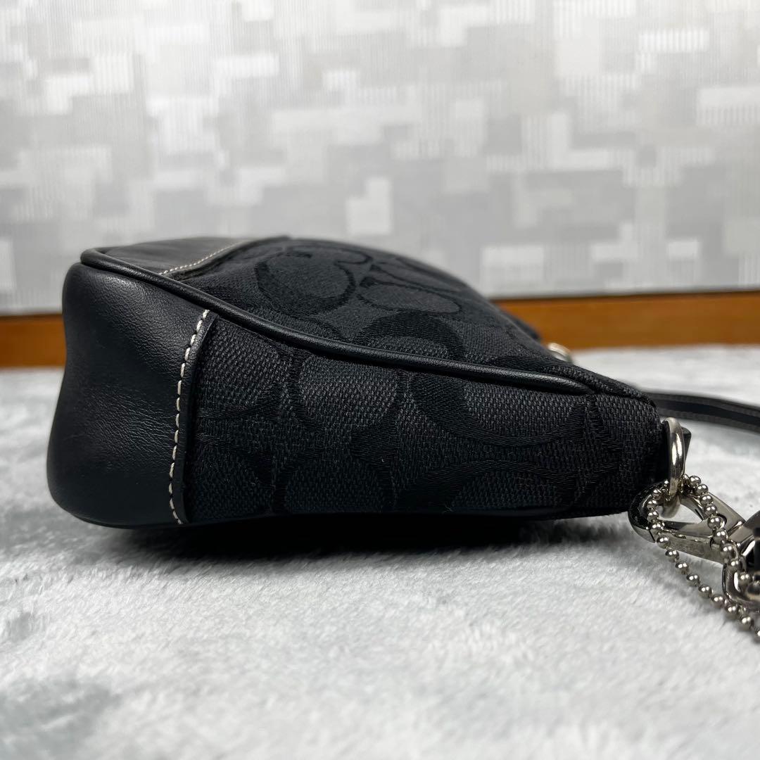 COACH コーチ アクセサリーポーチ シグネチャー ブラック 黒