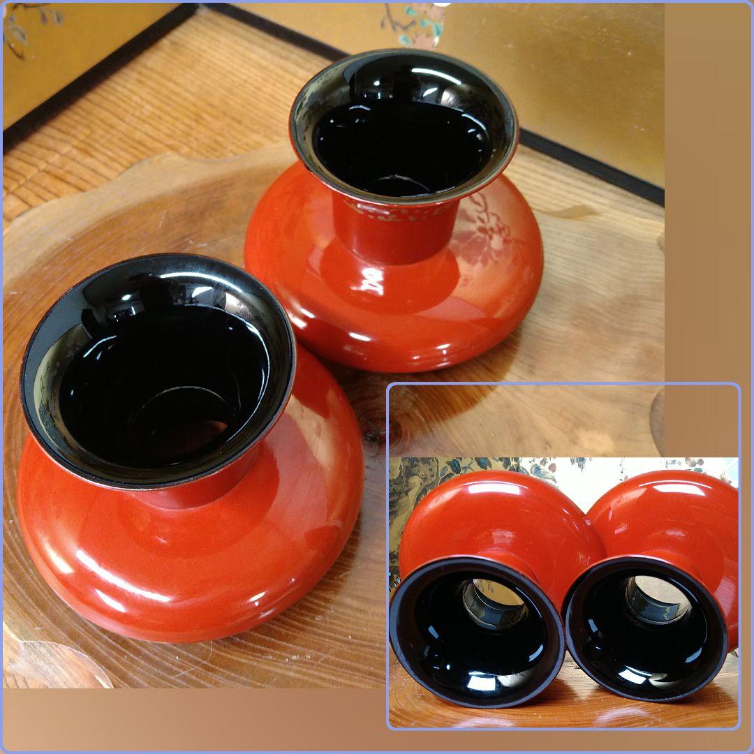 AB29 天目台一対 茶台 高茶台 高脚 金 高蒔絵 草花図