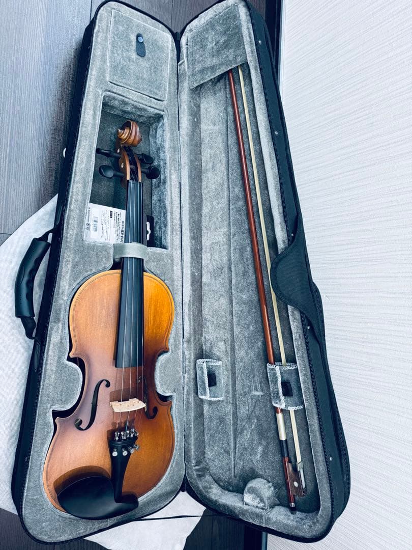 木製バイオリンと弓、ハードケース付き - メルカリ