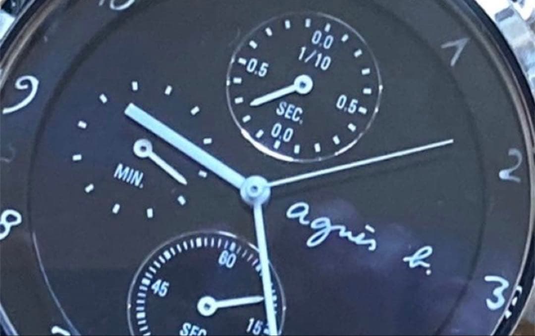 agnes b. マルチェロ クロノグラフ腕時計 レザーベルト