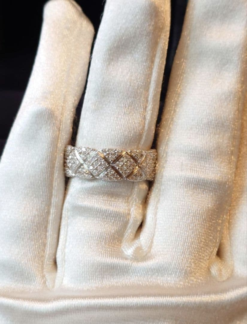 2506 最高級 モアサナイト フルエタニティ リング キルティング シルバー