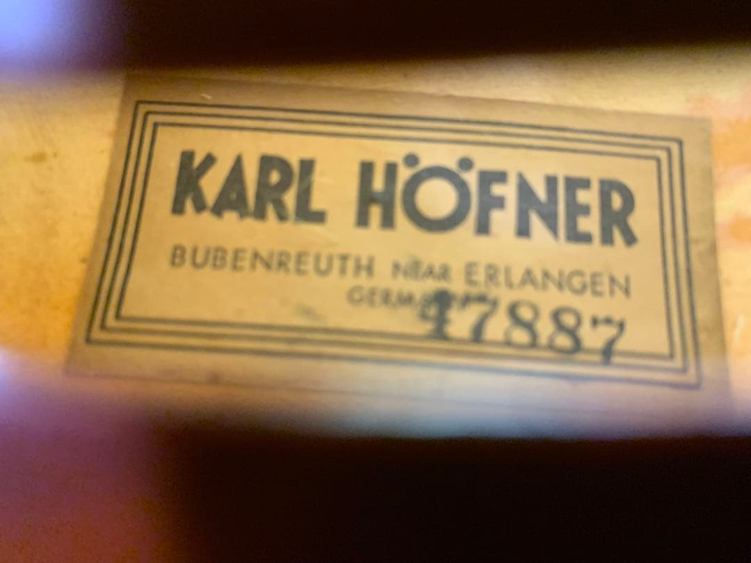 ドイツ製　Karl Hofner KH200 4/4 バイオリン　修理あり
