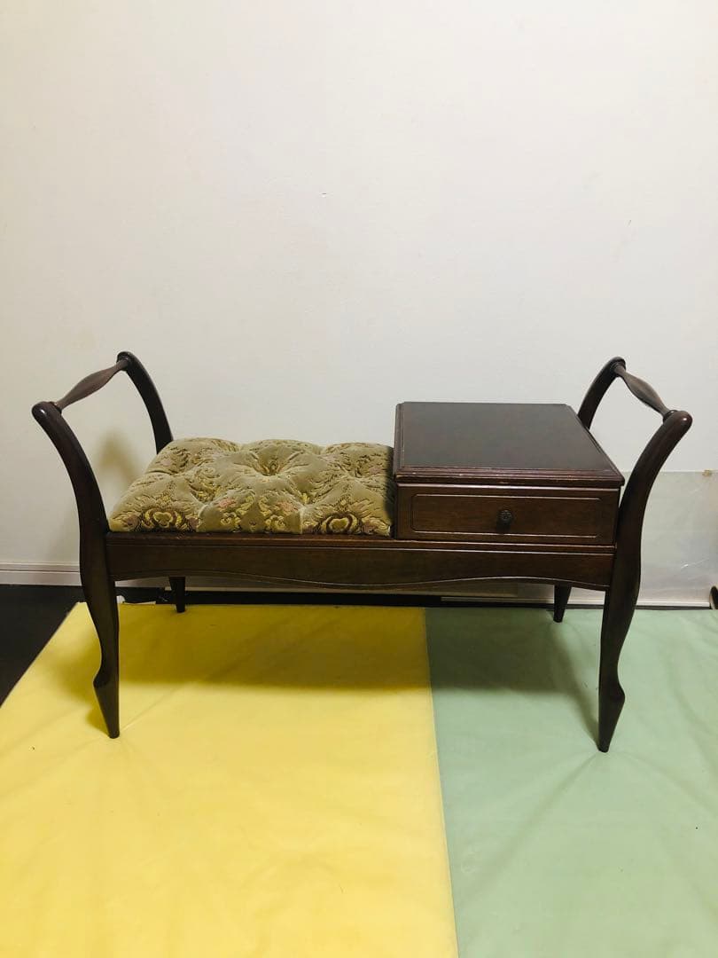 マルニ木工地中海ベンチチェアテレフォンチェア引き出し付椅子腰掛