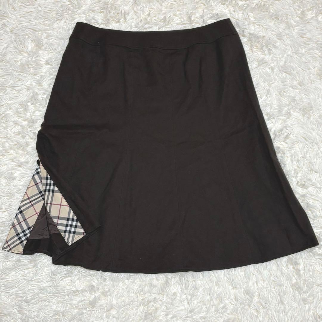 【大きいサイズ】バーバリーロンドン⭐️膝丈スカート⭐️ウール⭐️ノバチェック⭐️46