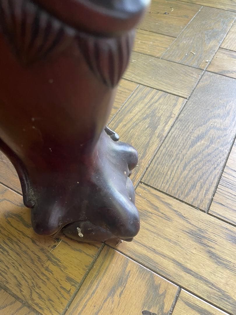 高級唐木 獅子龍彫刻付き漆仕上げ長座卓 150センチ幅テーブル一枚