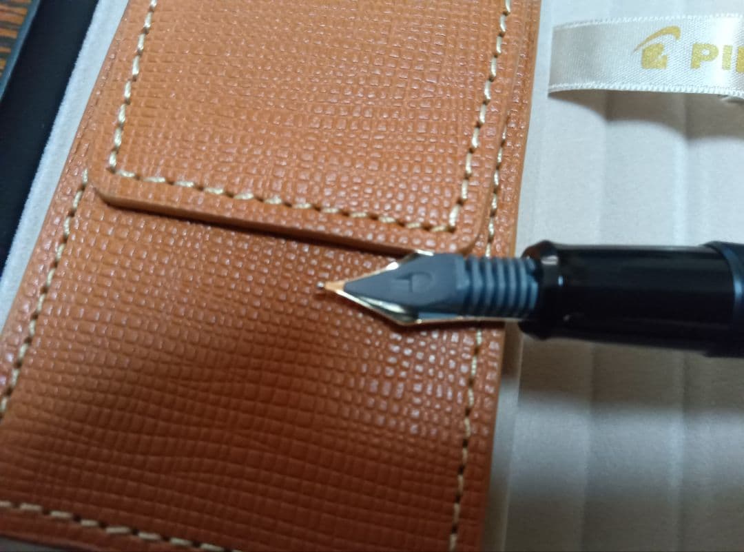 PILOT 木目調 万年筆 Bペン先 ケース付