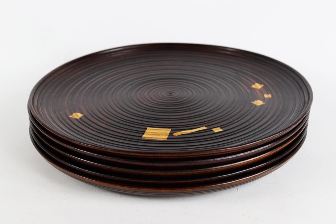 平安堂 　高級漆器 切箔散し　会席膳 五客　茶道具　盆