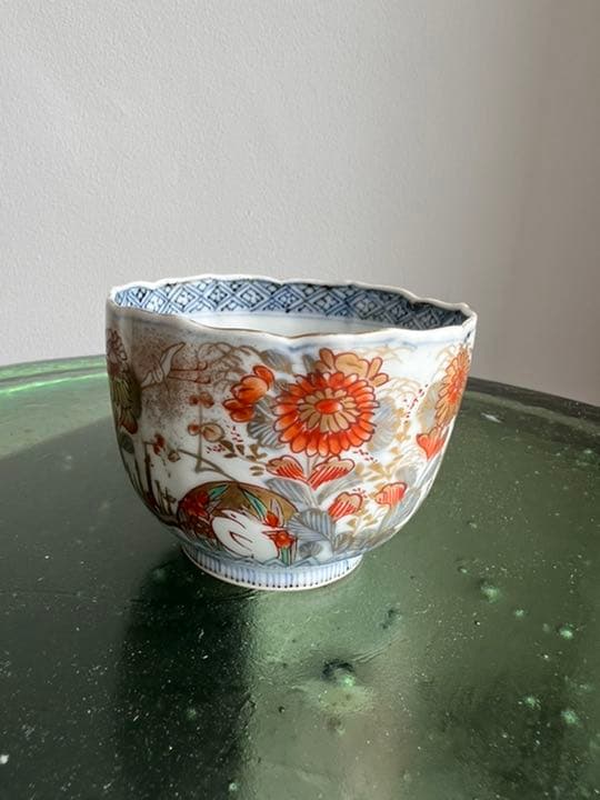 江戸期 古伊万里 富長貴春 色絵 染付 和食器 湯呑み