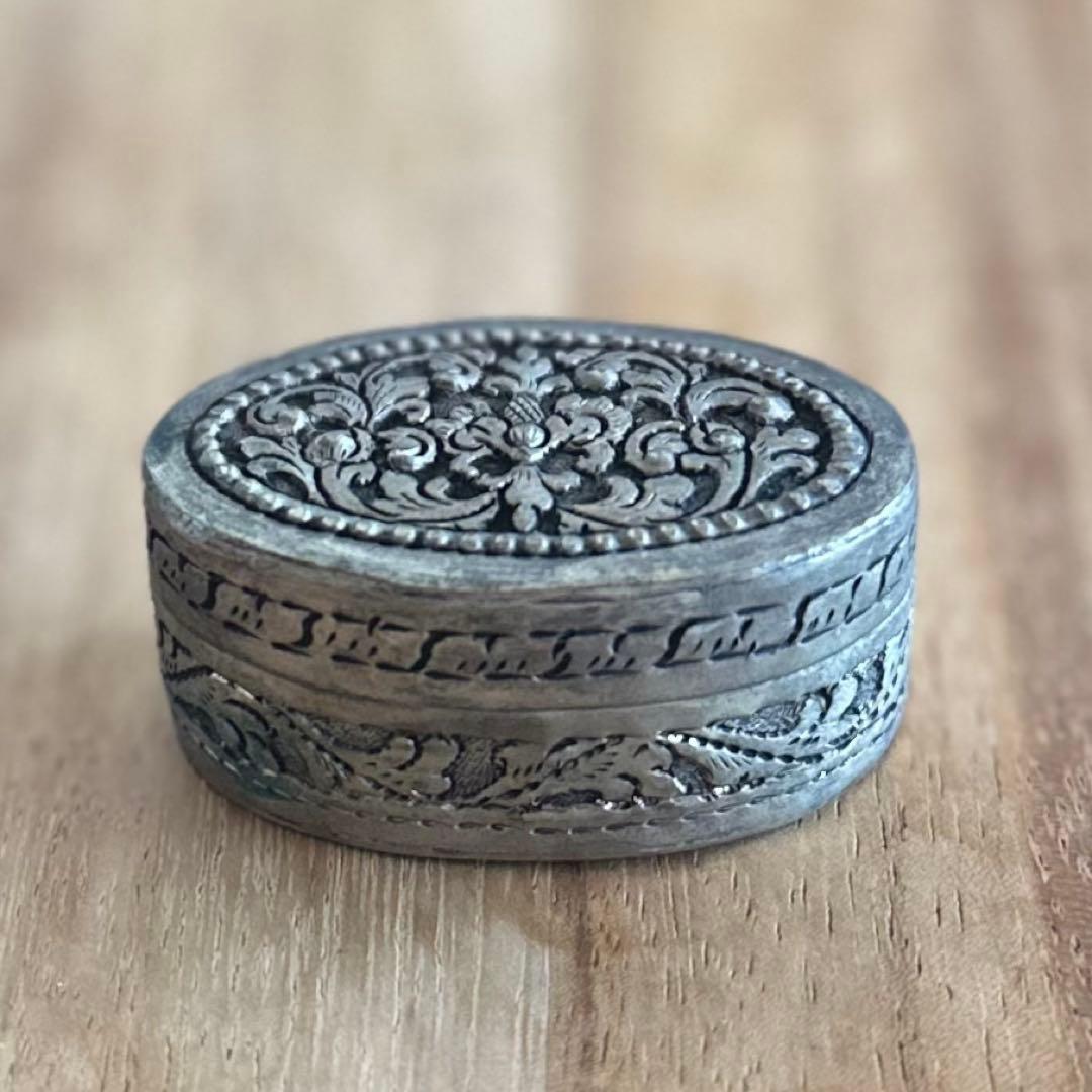 アンティーク ロシア製シルバー コンポート皿 花型 装飾皿 工芸品 小物