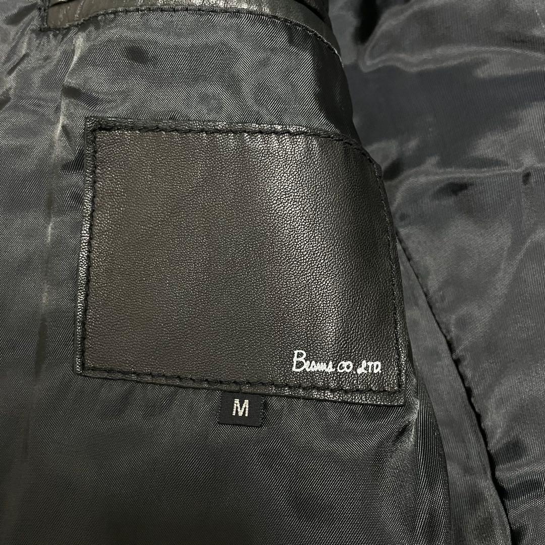 美品】ビームスハート ライダースジャケット シングル ラムレザー 黒