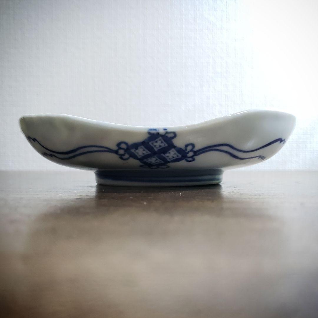 角皿 古伊万里 色絵 獅子 麒麟 七宝紋 唐花草 銘 明治 大正 訳あり