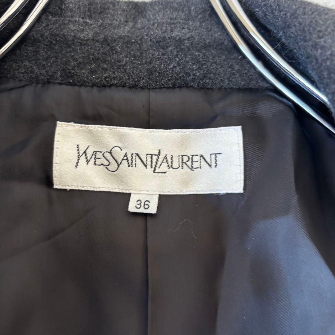 YVES SAINT LAURENT✨未使用級アンゴラ ダブルチェスターコート - メルカリ